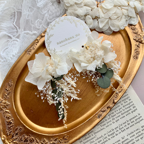 ☆creema限定☆【natural dark green(ミニ)】ドライフラワー ピアス