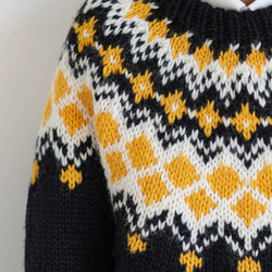 春秋冬 手編みセーター ニット ウール100％ 8枚目の画像