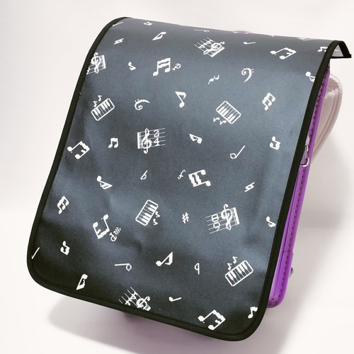 ランドセルカバー♪BLOCK音符柄 ブラック 女の子用 ランドセル