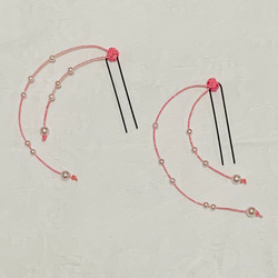 チョイ足し用などに❣️【可愛いピンク】水引Uピン・ガーランド2個セット 1枚目の画像