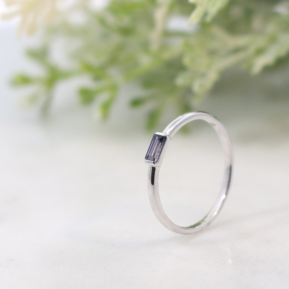 人気特価 アイオライト バケットカット リング】 誕生石 4×2mm シルバー アクセサリー