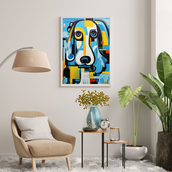 【Wanbism (ワンビズム) - プードル犬 No.1】アートポスター 犬の絵 犬の絵画 犬のイラスト 7枚目の画像