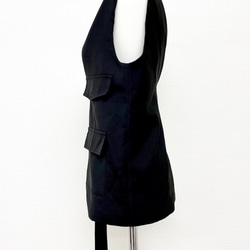 Asymmetry Design Belted Vest ブラック 黒 ガーリー 10枚目の画像