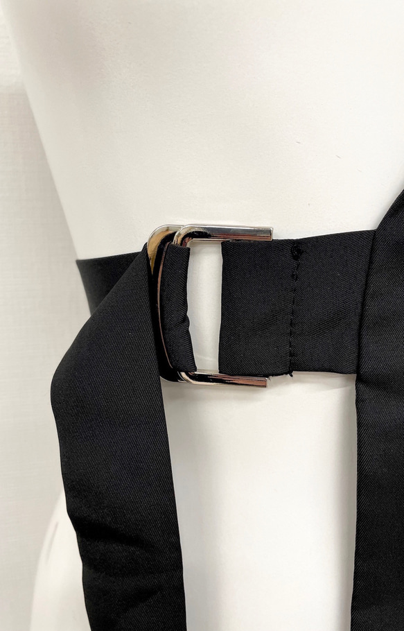 Asymmetry Design Belted Vest ブラック 黒 ガーリー 8枚目の画像