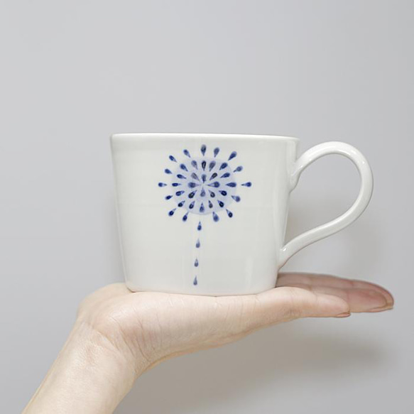 砥部焼 おしゃれ 「マグカップ（花火）」 コーヒーカップ コップ 陶器 手作り 窯元 素器工房 suki-107 6枚目の画像
