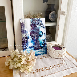 美麗的釋迦牟尼佛雕像瑜珈冥想插畫藝術 3 張明信片明信片套裝 ♪ 第2張的照片