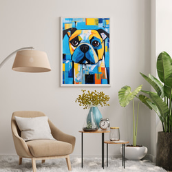 【Wanbism (ワンビズム) - パグ犬 No.5】アートポスター 犬の絵 犬の絵画 犬のイラスト 7枚目の画像