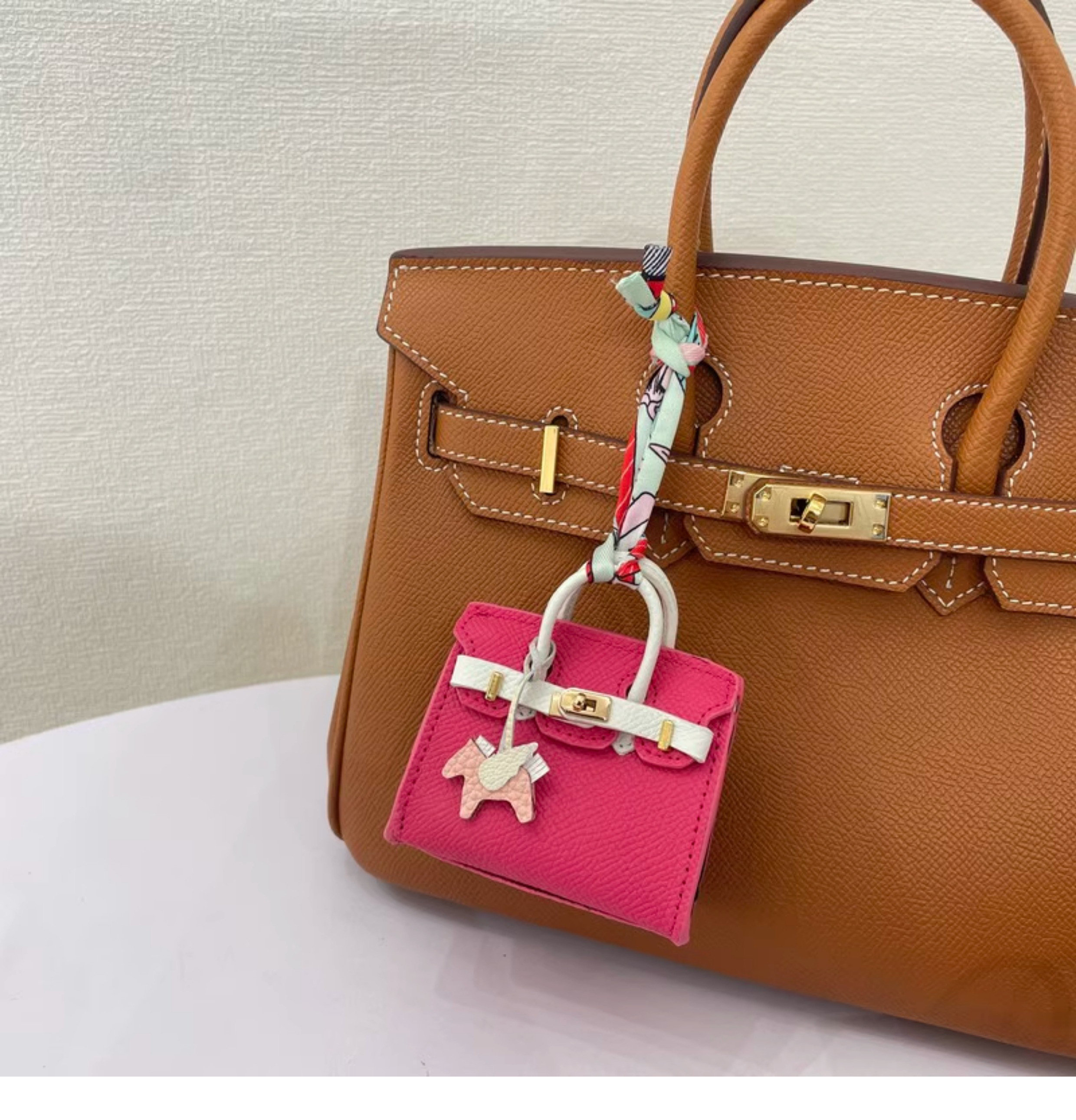 【Mini Bag】BJD Brikin 掌紋革口紅イヤホンバッグキーホルダーカーチャーム香水バッグ小銭入れ