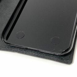 送料無料 手帳型ケース iPhone X Xs 用 レザー 革 スマホケース スマホショルダー ブラック 6枚目の画像