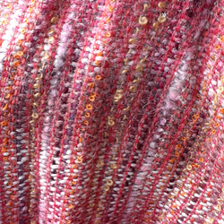 ピンク系の手織りマフラー WM0691        一点物 7枚目の画像