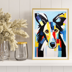 【Wanbism (ワンビズム) - ラフコリー犬 No.4】アートポスター 犬の絵 犬の絵画 犬のイラスト 8枚目の画像