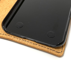 送料無料 手帳型ケース iPhone X Xs 用 レザー 革 スマホケース スマホショルダー ブラウン 6枚目の画像