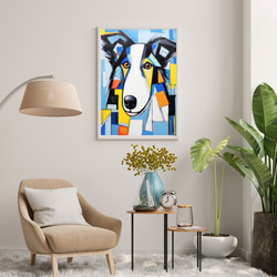 【Wanbism (ワンビズム) - ラフコリー犬 No.5】アートポスター 犬の絵 犬の絵画 犬のイラスト 7枚目の画像