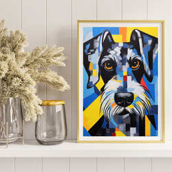 【Wanbism (ワンビズム) - シュナウザー犬 No.1】アートポスター 犬の絵 犬の絵画 犬のイラスト 8枚目の画像