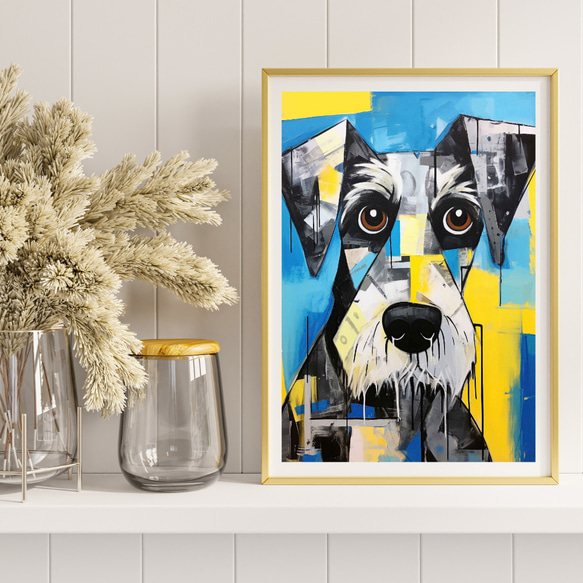 【Wanbism (ワンビズム) - シュナウザー犬 No.2】アートポスター 犬の絵 犬の絵画 犬のイラスト 8枚目の画像