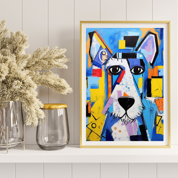 【Wanbism (ワンビズム) - シュナウザー犬 No.3】アートポスター 犬の絵 犬の絵画 犬のイラスト 8枚目の画像