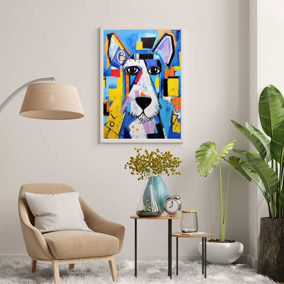 【Wanbism (ワンビズム) - シュナウザー犬 No.3】アートポスター 犬の絵 犬の絵画 犬のイラスト 7枚目の画像