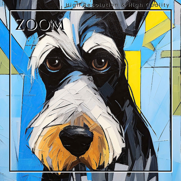 【Wanbism (ワンビズム) - シュナウザー犬 No.4】アートポスター 犬の絵 犬の絵画 犬のイラスト 3枚目の画像