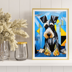 【Wanbism (ワンビズム) - シュナウザー犬 No.4】アートポスター 犬の絵 犬の絵画 犬のイラスト 8枚目の画像