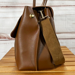 【大人気猫シリーズ】猫シルエット刺繍 2WAY仕様フェイクレザートートバッグ/ショルダーバッグ クラッチバック付き 11枚目の画像