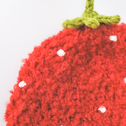 苺 いちご 帽子 子供 キッズ 手編み コスプレ ニット帽 フォト 11枚目の画像