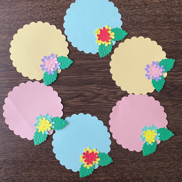 クラフトパンチ メッセージカード お花 紫陽花 アジサイ