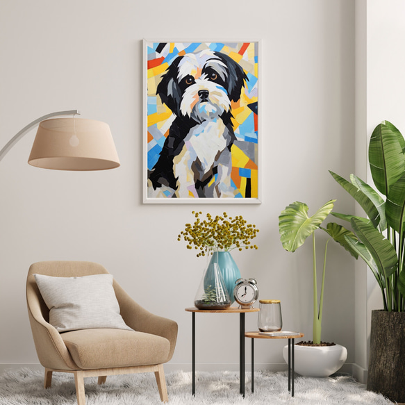 【Wanbism (ワンビズム) - シーズー犬 No.1】アートポスター 犬の絵 犬の絵画 犬のイラスト 7枚目の画像