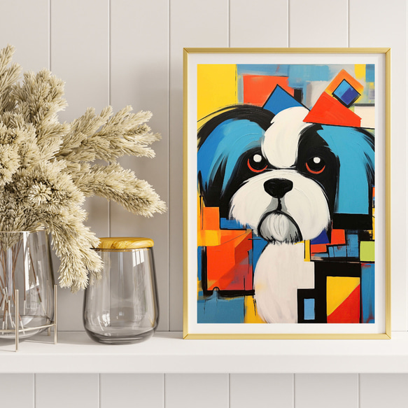 【Wanbism (ワンビズム) - シーズー犬 No.2】アートポスター 犬の絵 犬の絵画 犬のイラスト 8枚目の画像