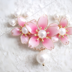 揺れるパールが可愛い♡桜のブローチ 3枚目の画像