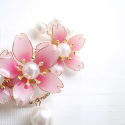 揺れるパールが可愛い♡桜のブローチ 6枚目の画像