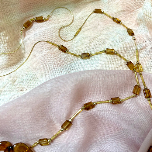 451»◤完売しました◢ 琥珀色べっ甲風ペンダント*ストレスフリー  