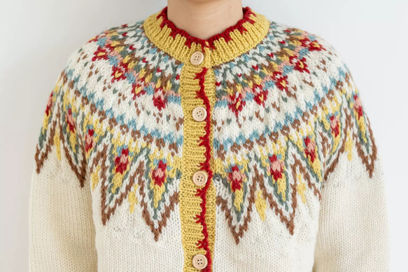 春秋冬 手編みセーター ニット ウール100％ 7枚目の画像