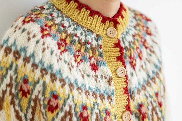 春秋冬 手編みセーター ニット ウール100％ 5枚目の画像