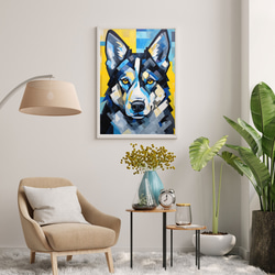 【Wanbism (ワンビズム) - シベリアンハスキー犬 No.1】アートポスター 犬の絵 犬の絵画 犬のイラスト 7枚目の画像