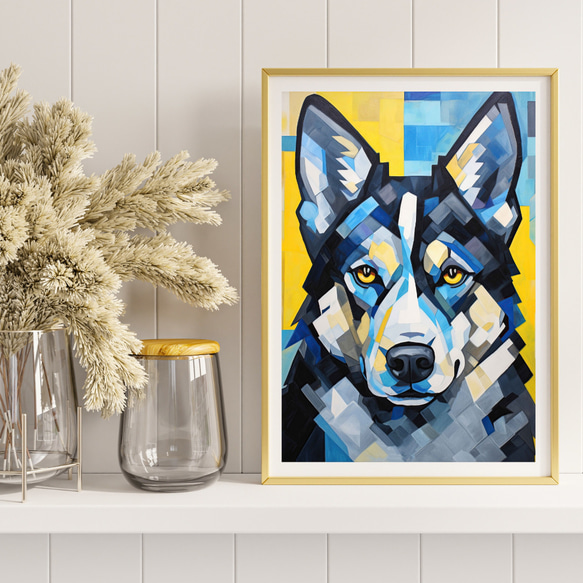 【Wanbism (ワンビズム) - シベリアンハスキー犬 No.1】アートポスター 犬の絵 犬の絵画 犬のイラスト 8枚目の画像