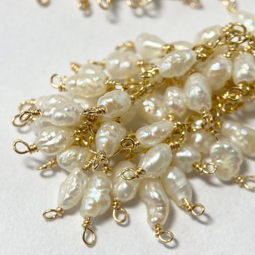 送料無料】ベビーパール♡フリンジ ピアス 14kgf no.125 ピアス  