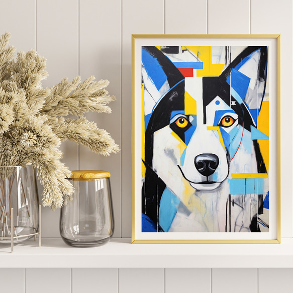 【Wanbism (ワンビズム) - シベリアンハスキー犬 No.2】アートポスター 犬の絵 犬の絵画 犬のイラスト 8枚目の画像