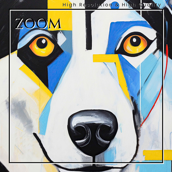 【Wanbism (ワンビズム) - シベリアンハスキー犬 No.2】アートポスター 犬の絵 犬の絵画 犬のイラスト 3枚目の画像