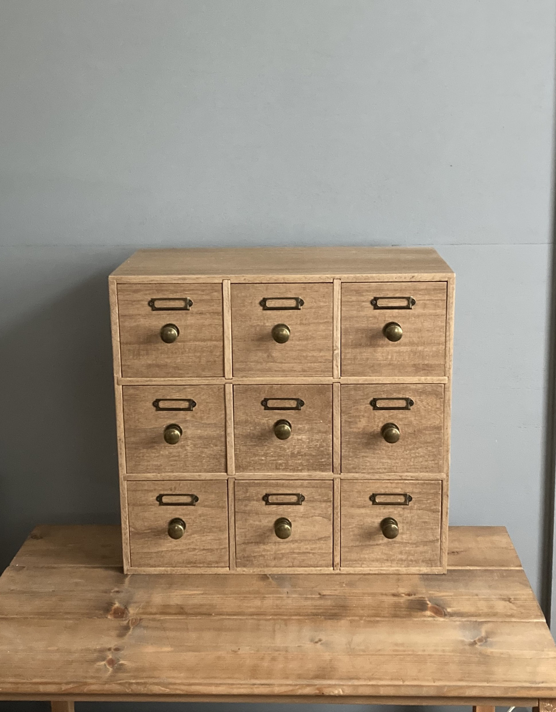 薬箪笥 レトロ風nineドロワー チェスト 薬箪笥 Lサイズ チェスト