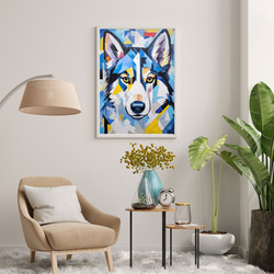 【Wanbism (ワンビズム) - シベリアンハスキー犬 No.3】アートポスター 犬の絵 犬の絵画 犬のイラスト 7枚目の画像