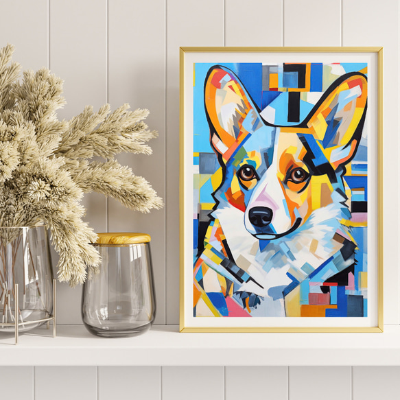 【Wanbism (ワンビズム) - ウェルシュコーギー犬 No.1】アートポスター 犬の絵 犬の絵画 犬のイラスト 8枚目の画像
