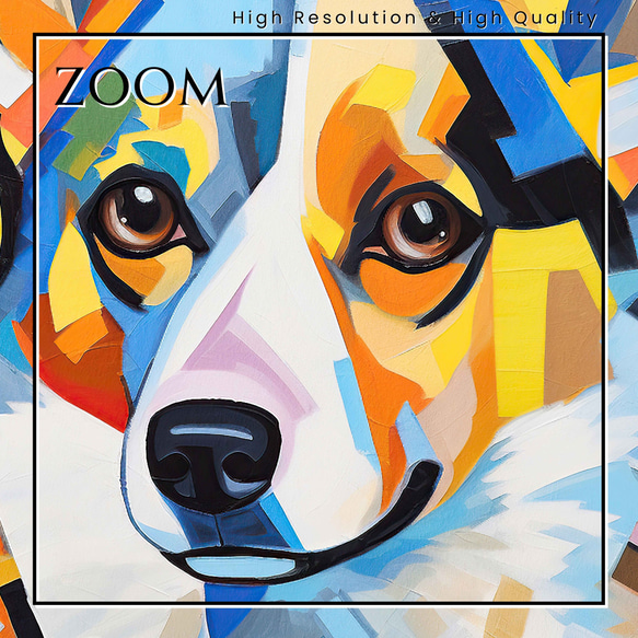 【Wanbism (ワンビズム) - ウェルシュコーギー犬 No.1】アートポスター 犬の絵 犬の絵画 犬のイラスト 3枚目の画像