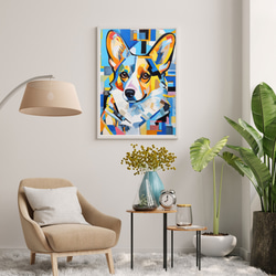 【Wanbism (ワンビズム) - ウェルシュコーギー犬 No.1】アートポスター 犬の絵 犬の絵画 犬のイラスト 7枚目の画像