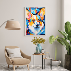 【Wanbism (ワンビズム) - ウェルシュコーギー犬 No.2】アートポスター 犬の絵 犬の絵画 犬のイラスト 7枚目の画像