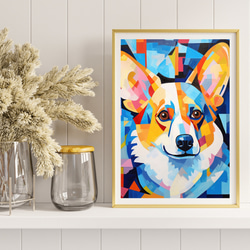 【Wanbism (ワンビズム) - ウェルシュコーギー犬 No.2】アートポスター 犬の絵 犬の絵画 犬のイラスト 8枚目の画像