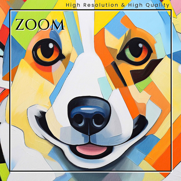 【Wanbism (ワンビズム) - ウェルシュコーギー犬 No.3】アートポスター 犬の絵 犬の絵画 犬のイラスト 3枚目の画像