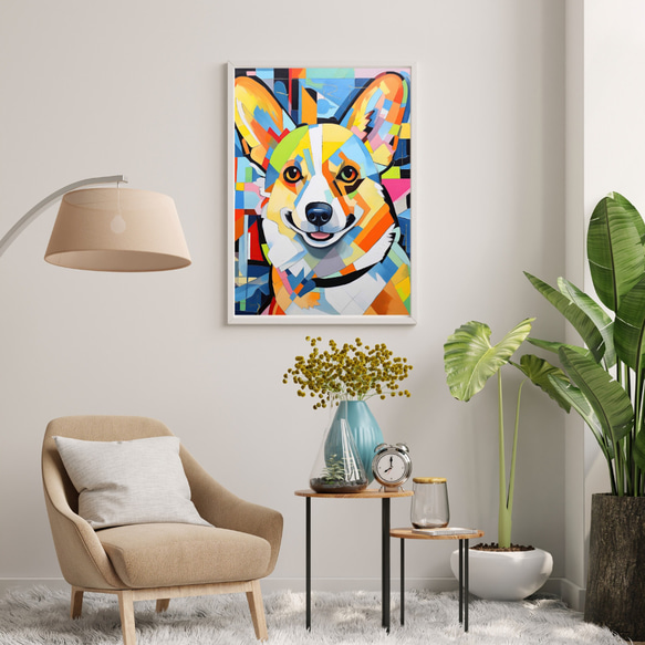 【Wanbism (ワンビズム) - ウェルシュコーギー犬 No.3】アートポスター 犬の絵 犬の絵画 犬のイラスト 7枚目の画像