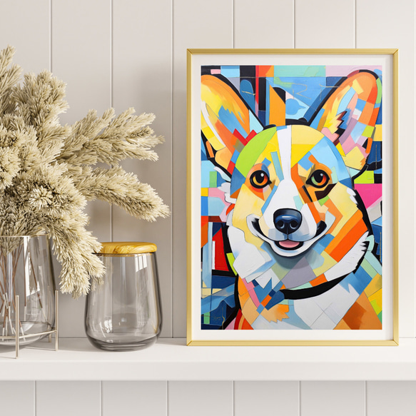 【Wanbism (ワンビズム) - ウェルシュコーギー犬 No.3】アートポスター 犬の絵 犬の絵画 犬のイラスト 8枚目の画像