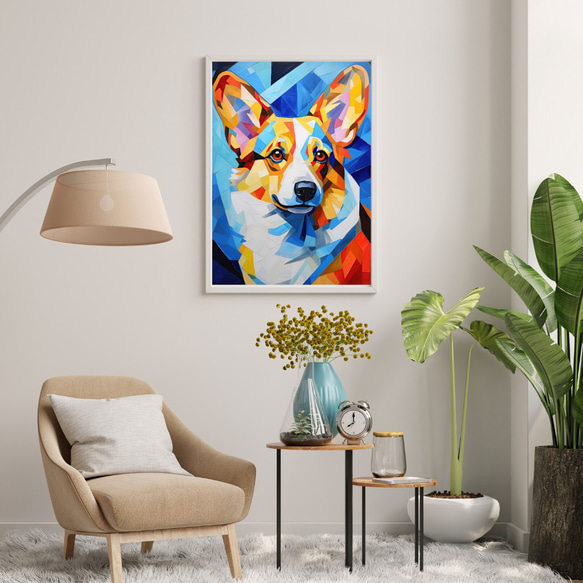 【Wanbism (ワンビズム) - ウェルシュコーギー犬 No.4】アートポスター 犬の絵 犬の絵画 犬のイラスト 7枚目の画像