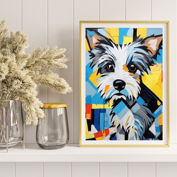【Wanbism (ワンビズム) - ヨークシャーテリア犬 No.2】アートポスター 犬の絵 犬の絵画 犬のイラスト 8枚目の画像